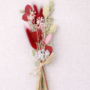 mini bouquet en fleurs séchées douceur carmin