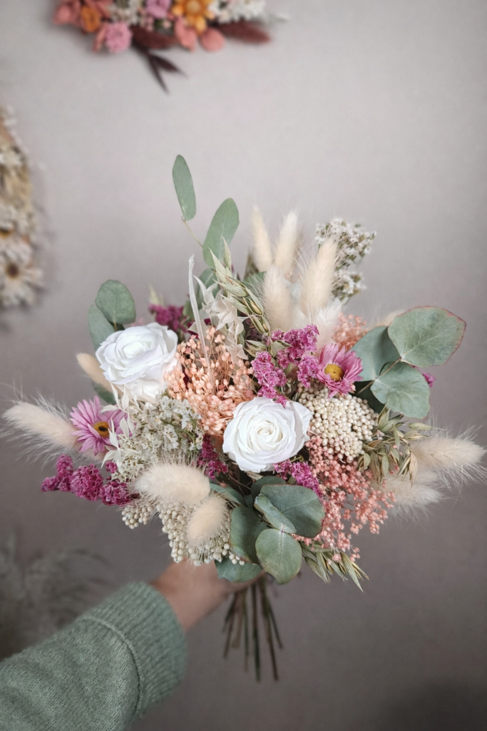 bouquet de mariée poudré