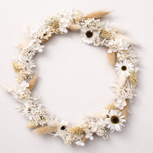 couronne en fleurs séchées, Bianca