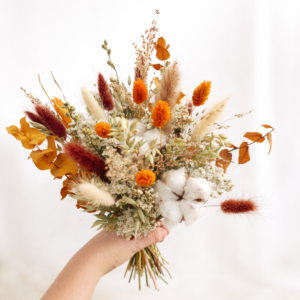 Bouquet de fleurs séchées terre dorée