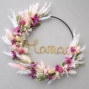 Couronne en fleurs séchées Fête des mères